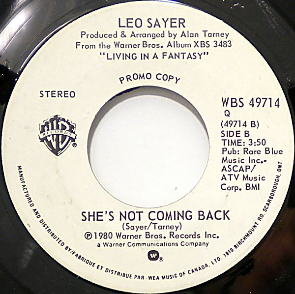 Leo Sayer - Where Did We Go Wrong (7", Promo) (Near Mint (NM or M-)) - Image 2
