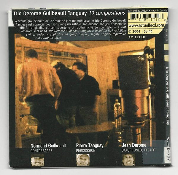 Trio Derome Guilbeault Tanguay - 10 Compositions De Jean Derome (CD, Album) (Very Good Plus (VG+)) - Image 2