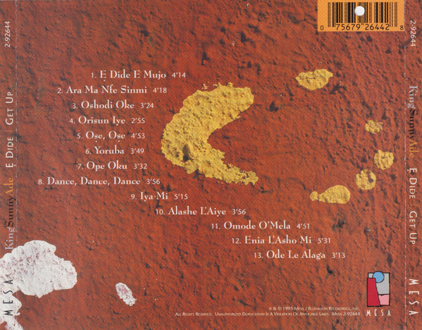 King Sunny Ade - Ẹ Dide / Get Up (CD) (Near Mint (NM or M-)) - Image 2