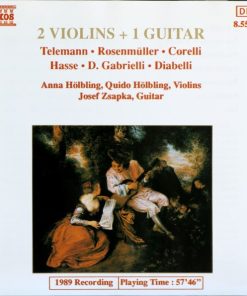 Georg Philipp Telemann, Johann Rosenmüller, Arcangelo Corelli, Johann Adolf Hasse, Domenico Gabrielli, Anton Diabelli - Anna Hölblingová, Quido Hölbling, Jozef Zsapka - 2 Violins + 1 Guitar (CD, Album) (Near Mint (NM or M-))