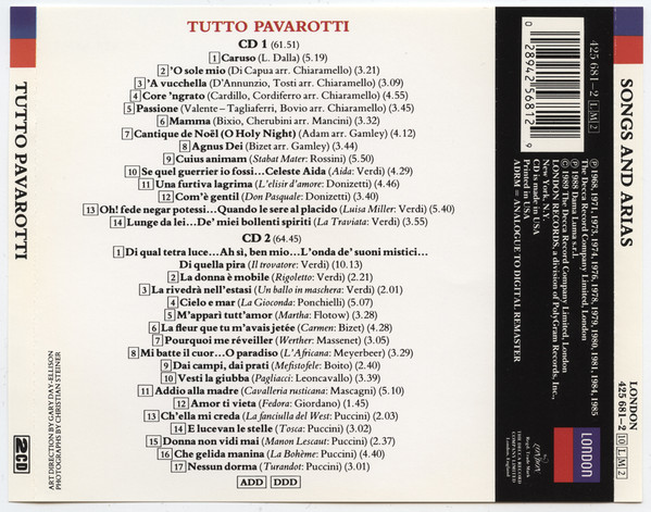 Luciano Pavarotti - Tutto Pavarotti (2xCD, Comp) (Near Mint (NM or M-)) - Image 3