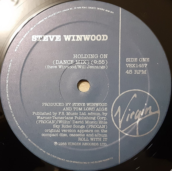 Steve Winwood - Holding On (12") (Mint (M)) - Image 3