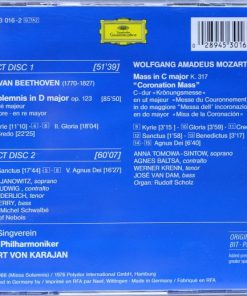 Alternative view of Ludwig van Beethoven, Wolfgang Amadeus Mozart - Berliner Philharmoniker, Herbert von Karajan - Missa Solemnis / Coronation Mass  (2xCD, Comp, RE, RM) (Near Mint (NM or M-))