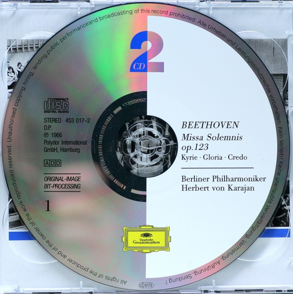 Ludwig van Beethoven, Wolfgang Amadeus Mozart - Berliner Philharmoniker, Herbert von Karajan - Missa Solemnis / Coronation Mass (2xCD, Comp, RE, RM) (Near Mint (NM or M-)) - Image 3