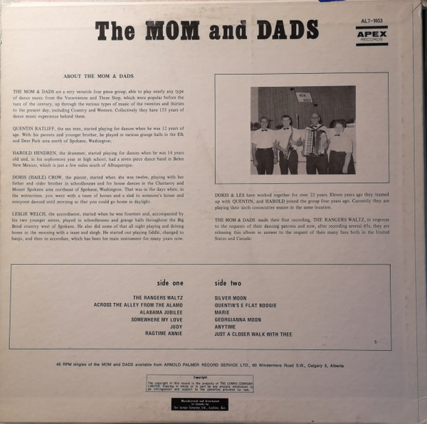 The Mom And Dads - Presenting...The Mom And Dads...In Stereo (LP, Album) (Mint (M)) - Image 2