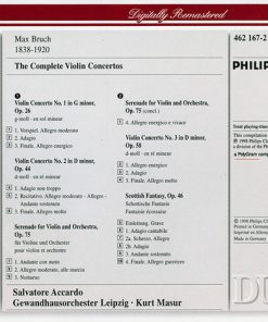 Alternative view of Max Bruch, Salvatore Accardo, Kurt Masur, Gewandhausorchester Leipzig - Die 3 Violinkonzerte / Schottische Fantasie (2xCD, Comp) (Near Mint (NM or M-))
