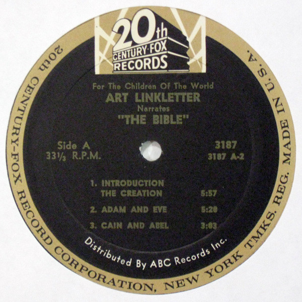 Various - For The Children Of The World Art Linkletter Narrates "The Bible" (LP, Mono) (Mint (M)) - Image 3