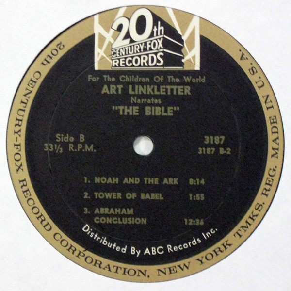 Various - For The Children Of The World Art Linkletter Narrates "The Bible" (LP, Mono) (Mint (M)) - Image 4