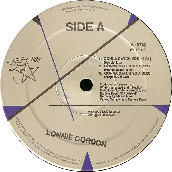 Lonnie Gordon - Gonna Catch You (New Remixes) (12") (Mint (M)) - Image 2