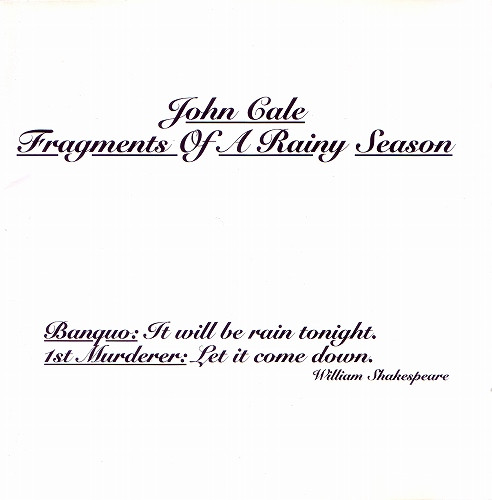 John Cale - Fragments Of A Rainy Season (CD, Album) (Near Mint (NM or M-))