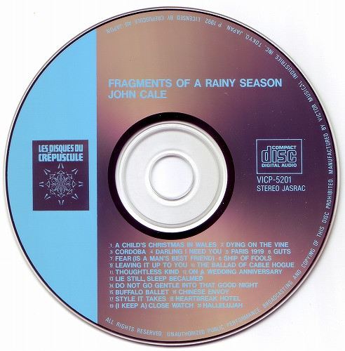 John Cale - Fragments Of A Rainy Season (CD, Album) (Near Mint (NM or M-)) - Image 3