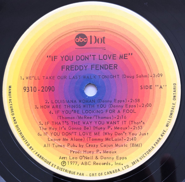 Freddy Fender (2) - If You Don't Love Me (LP, Album) (Mint (M)) - Image 3