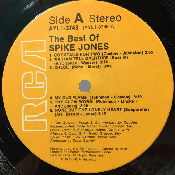 Spike Jones - The Best Of Spike Jones (LP, Comp, RE, RM) (Mint (M)) - Image 3