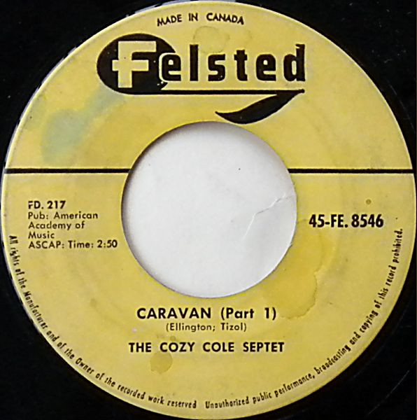 The Cozy Cole Septet - Caravan (7") (Near Mint (NM or M-))