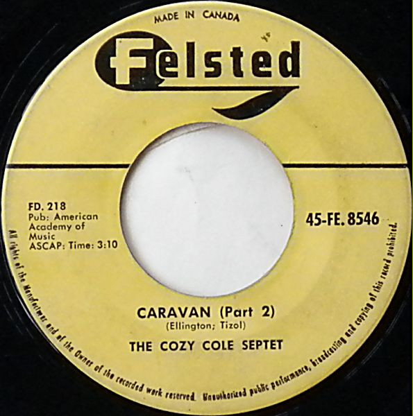 The Cozy Cole Septet - Caravan (7") (Near Mint (NM or M-)) - Image 2