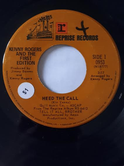 Kenny Rogers & The First Edition - Heed The Call / A Stranger In My Place (7", Single) (Near Mint (NM or M-))