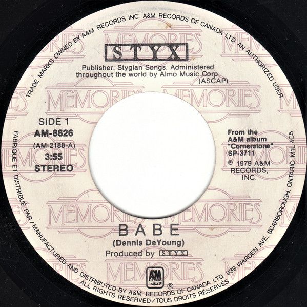 Styx - Babe (7", RE) (Near Mint (NM or M-))