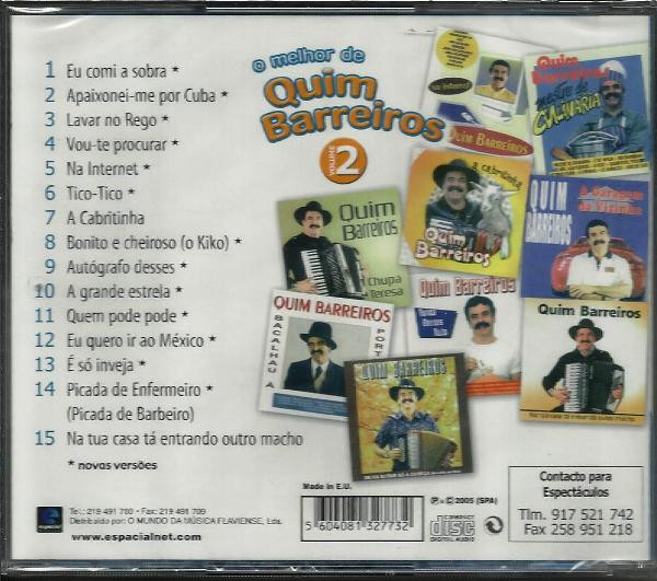 Quim Barreiros - O Melhor Quim Barreiros Volume 2 (CD, Comp) (Near Mint (NM or M-)) - Image 2