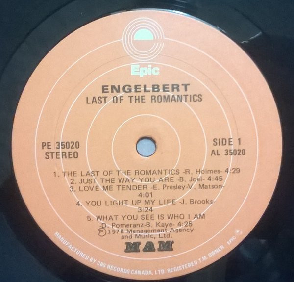 Engelbert Humperdinck - Last Of The Romantics (LP, Album) (Mint (M)) - Image 3