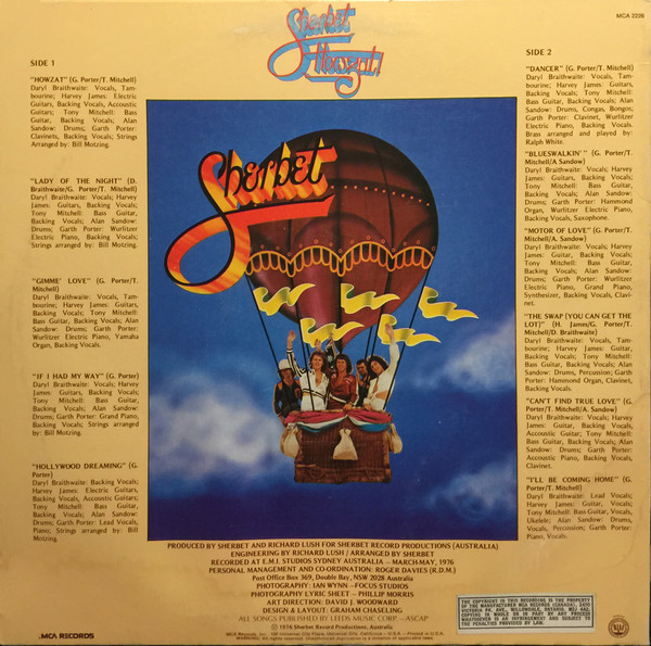 Sherbet - Howzat (LP, Album) (Mint (M)) - Image 2