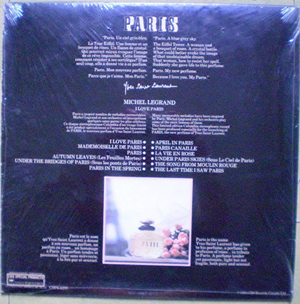 Michel Legrand Et Son Orchestre - Paris D'Yves Saint Laurent (LP, Album) (Mint (M)) - Image 2