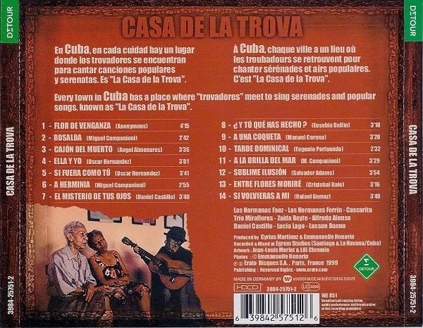 Casa De La Trova - Casa De La Trova (HDCD, Album) (Near Mint (NM or M-)) - Image 2