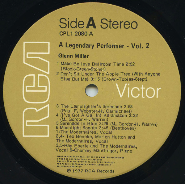 Glenn Miller - A Legendary Performer Volume 2 (LP, Comp) (Mint (M)) - Image 3