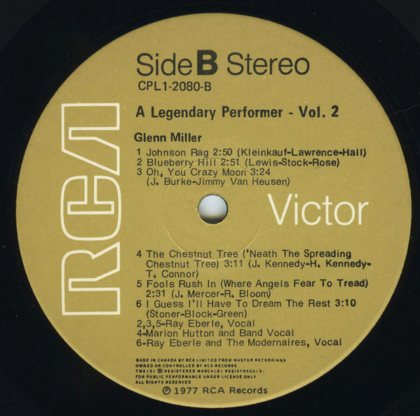 Glenn Miller - A Legendary Performer Volume 2 (LP, Comp) (Mint (M)) - Image 4