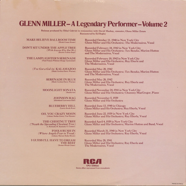 Glenn Miller - A Legendary Performer Volume 2 (LP, Comp) (Mint (M)) - Image 5