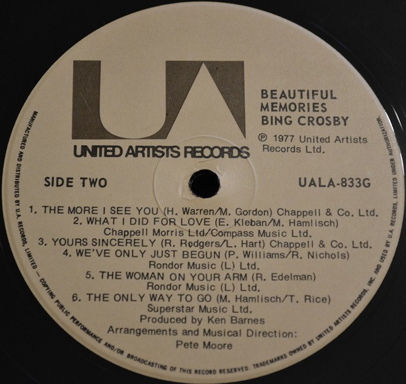 Bing Crosby - Beautiful Memories (LP, Album) (Mint (M)) - Image 4