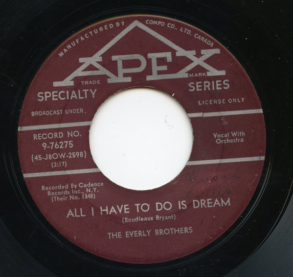 Everly Brothers - All I Have To Do Is Dream / Claudette (7", Single) (Very Good Plus (VG+))