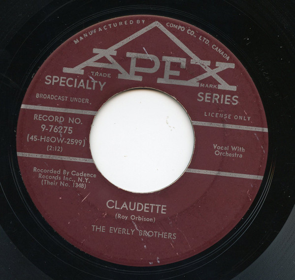 Everly Brothers - All I Have To Do Is Dream / Claudette (7", Single) (Very Good Plus (VG+)) - Image 2