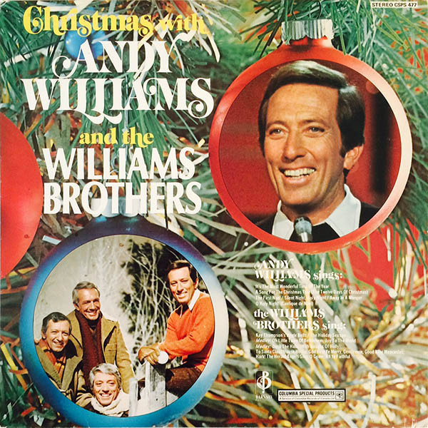 Andy Williams & The Williams Brothers (3) - Christmas With Andy Williams And The Williams Brothers (LP, Comp) (Mint (M))