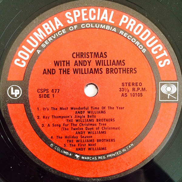Andy Williams & The Williams Brothers (3) - Christmas With Andy Williams And The Williams Brothers (LP, Comp) (Mint (M)) - Image 3