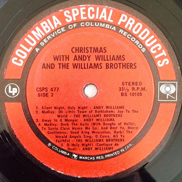 Andy Williams & The Williams Brothers (3) - Christmas With Andy Williams And The Williams Brothers (LP, Comp) (Mint (M)) - Image 4