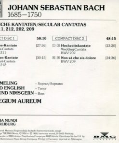 Alternative view of Johann Sebastian Bach, Elly Ameling, Gerald English, Siegmund Nimsgern, Collegium Aureum - Bauern-Kantate / Kaffee-Kantate / Hochzeitskantate / Non Sà Che Sia Dolore (2xCD, RE) (Very Good Plus (VG+))