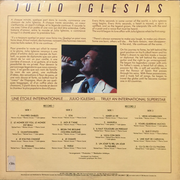 Julio Iglesias - Pour Toi - Ses 20 Plus Grands Succès (2xLP, Comp) (Mint (M)) - Image 5