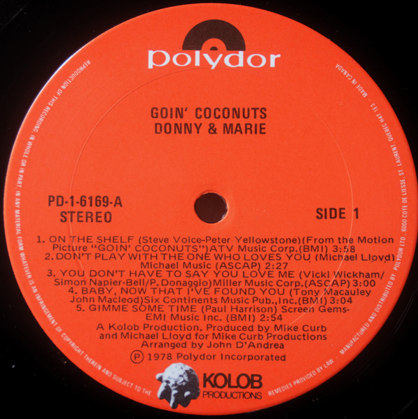Donny & Marie Osmond - Goin' Coconuts (LP, Album) (Mint (M)) - Image 3