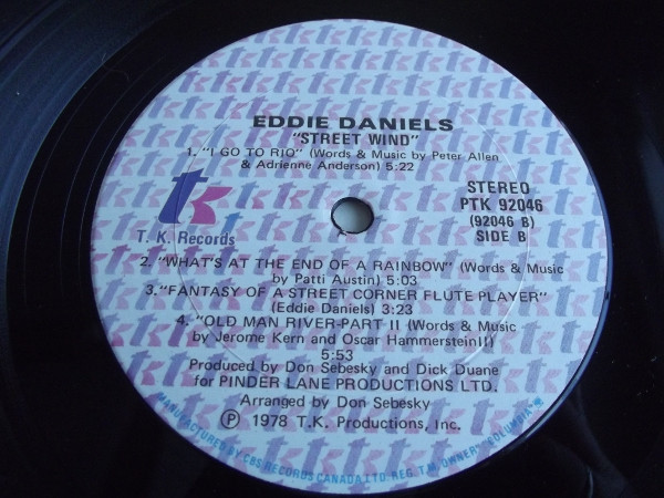 Eddie Daniels - Street Wind (LP, Album) (Mint (M)) - Image 4