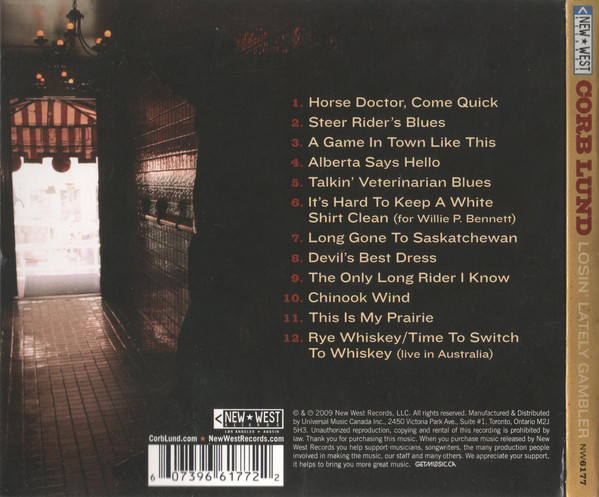 Corb Lund - Losin' Lately Gambler (CD, Album) (Near Mint (NM or M-)) - Image 2