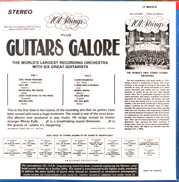 101 Strings - 101 Strings Plus Guitars Galore (LP, Album) (Mint (M)) - Image 2