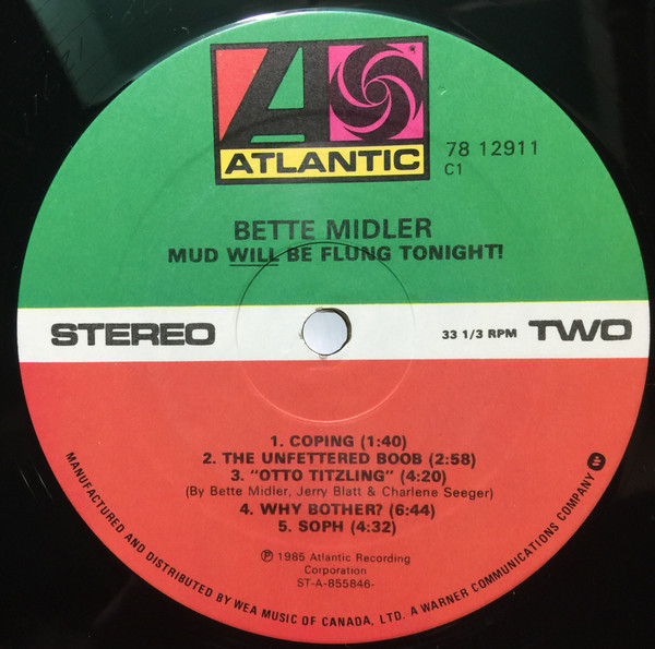 Bette Midler - Mud Will Be Flung Tonight! (LP, Album) (Mint (M)) - Image 4