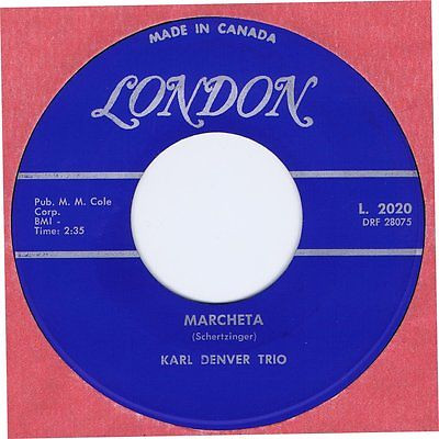 The Karl Denver Trio - Marcheta (7", Single, Mono) (Very Good Plus (VG+))
