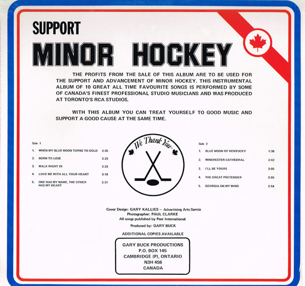 Unknown Artist - Support Minor Hockey (LP, Album) (Mint (M)) - Image 2