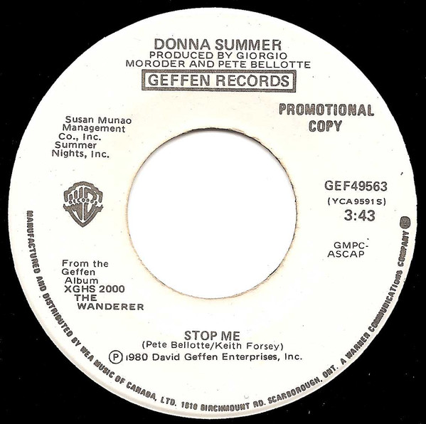 Donna Summer - The Wanderer (7", Single, Promo) (Near Mint (NM or M-)) - Image 2