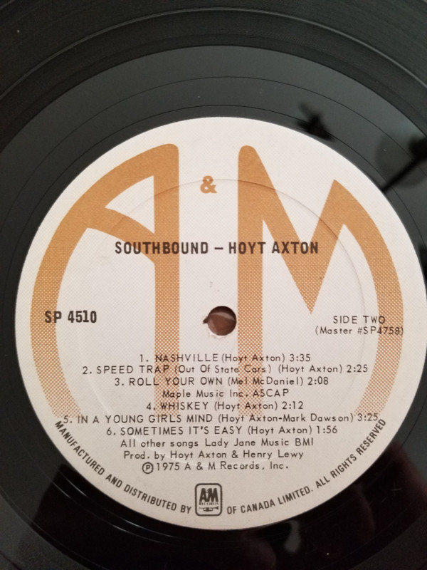 Hoyt Axton - Southbound (LP, Album) (Mint (M)) - Image 3
