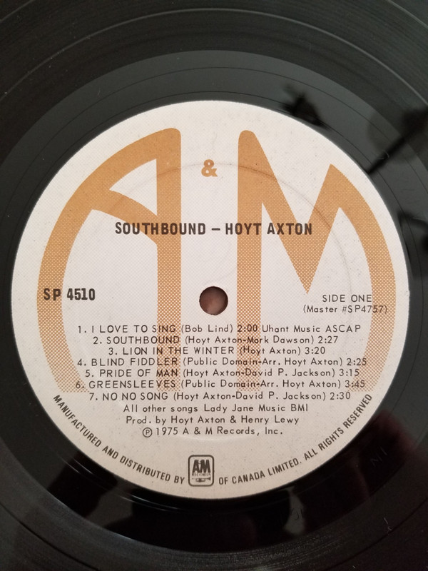 Hoyt Axton - Southbound (LP, Album) (Mint (M)) - Image 4