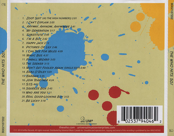 The Who - Hits 50! (CD, Comp, Mono) (Near Mint (NM or M-)) - Image 2