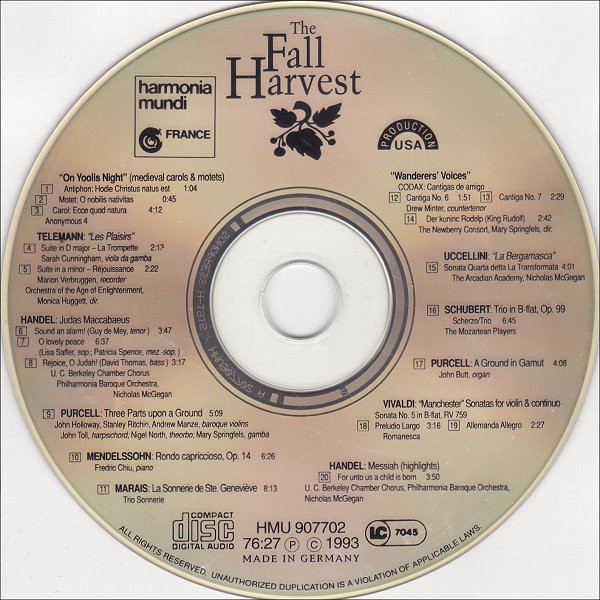 Various - The Fall Harvest (CD, Smplr) (Near Mint (NM or M-)) - Image 3