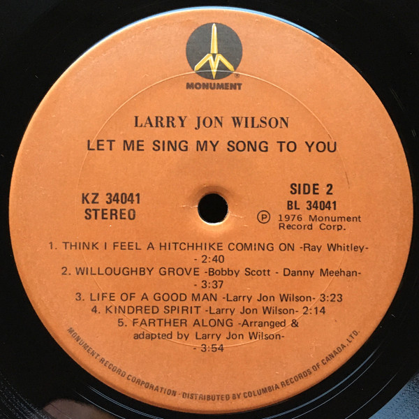 Larry Jon Wilson - Let Me Sing My Song To You (LP, Album) (Mint (M)) - Image 4